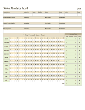 attendance template excel form