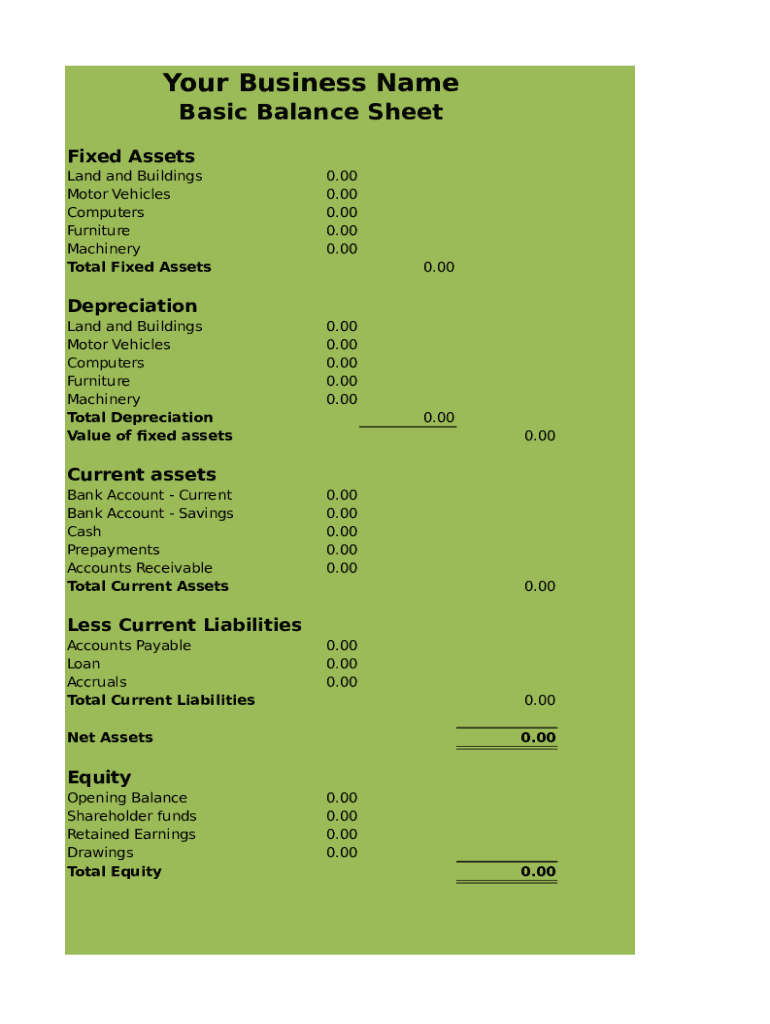 balance sheet generator Preview on Page 1