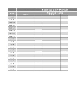 daily excel templates form