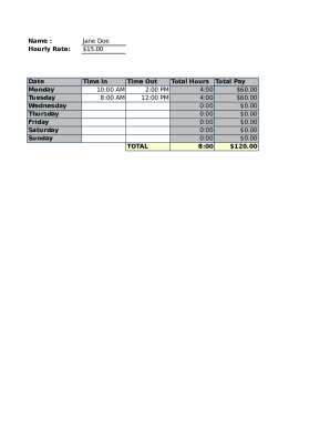 Weekly Calculator Template