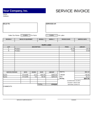 service invoice online template