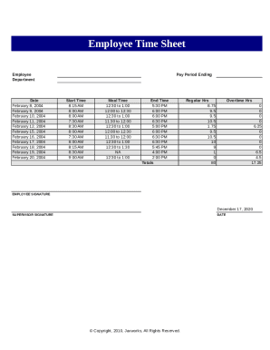 employee time sheet form