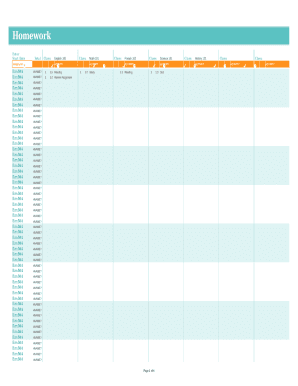 Homework Schedule