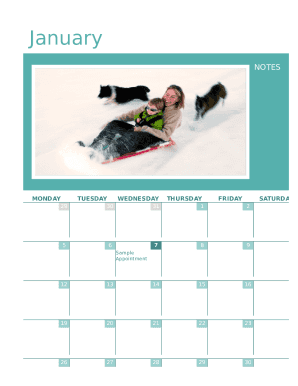 Family Photo Calendar - My Excel Templates