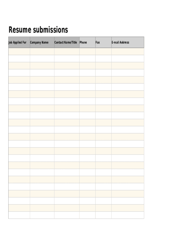 job search template form