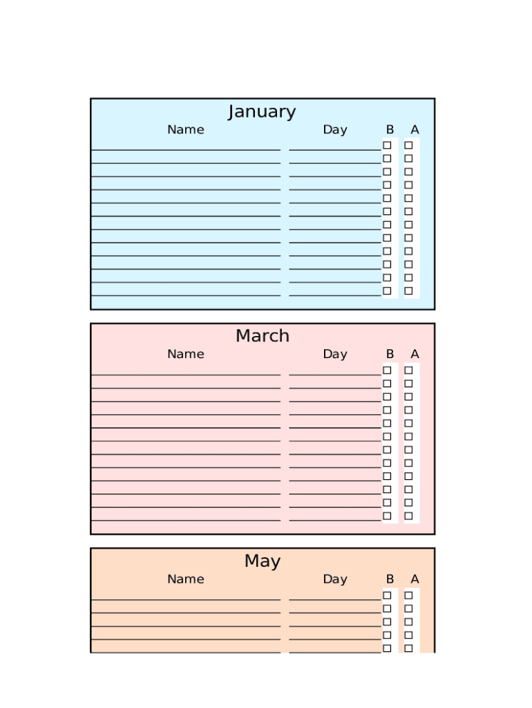 Birthdays Anniversaries Chart - Fill Online, Printable, Fillable, Blank ...