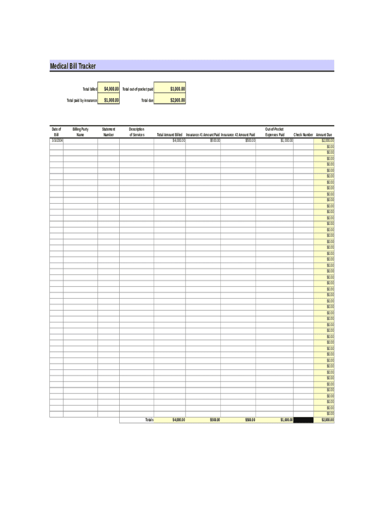 medical bill tracker fill and sign printable template online us legal forms