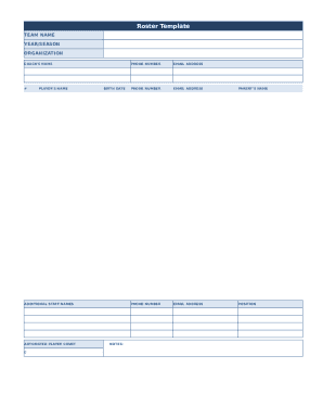 Roster Template