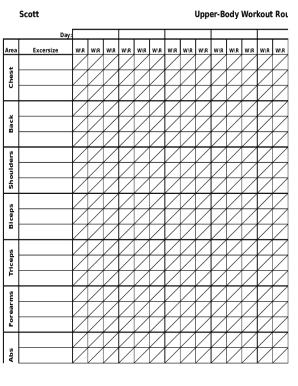 printable workout log