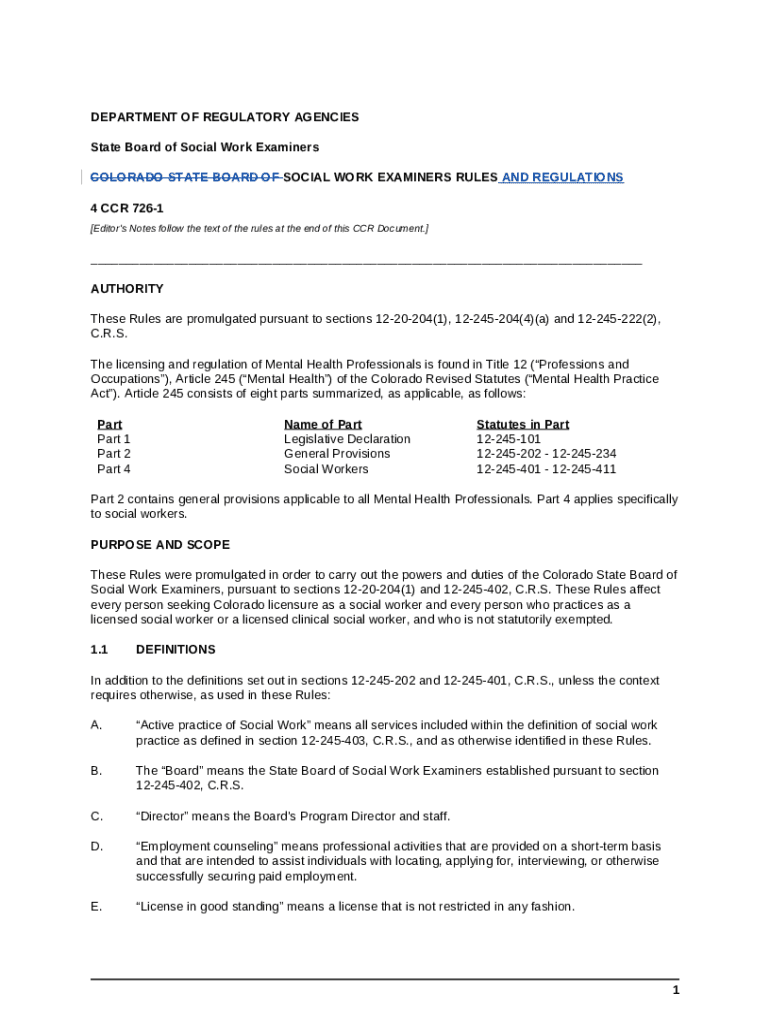 Redline202000578.doc Code of Colorado Regulations Doc Template