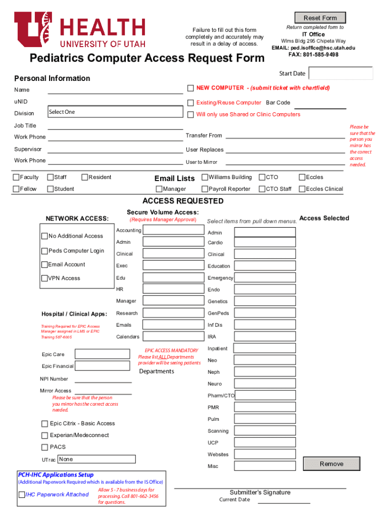 Fillable Online Computer Access Request Form. Adobe Designer Template ...