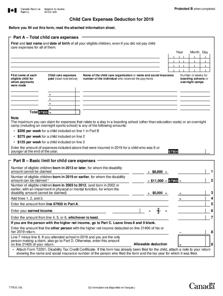 2019 2023 Form Canada T778 E Fill Online Printable Fillable Blank 