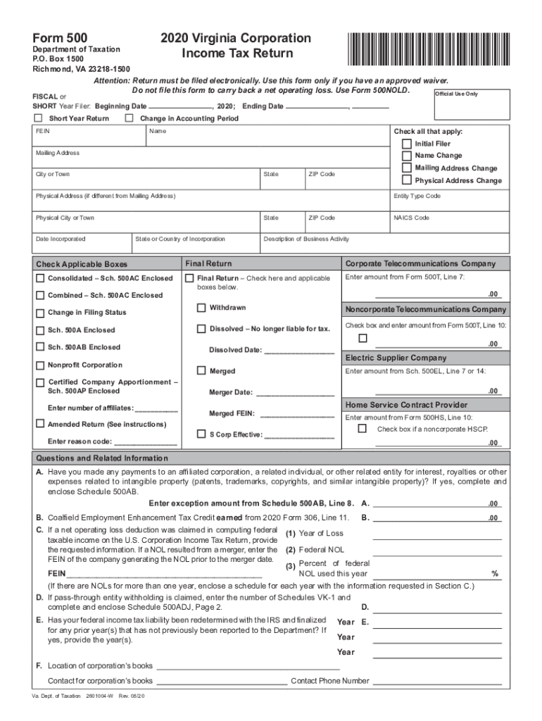 form 500 virginia Preview on Page 1