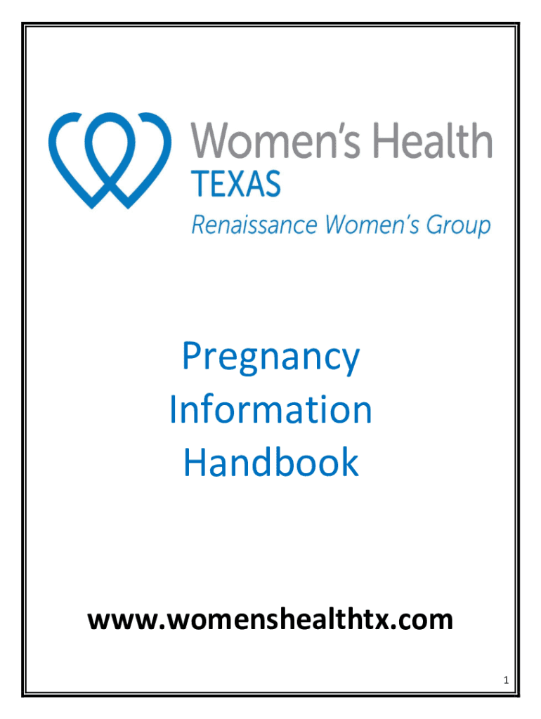 Fillable Online Pregnancy Information Handbook Womens Health Texas