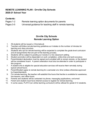 REMOTE LEARNING PLAN - Orrville City Schools