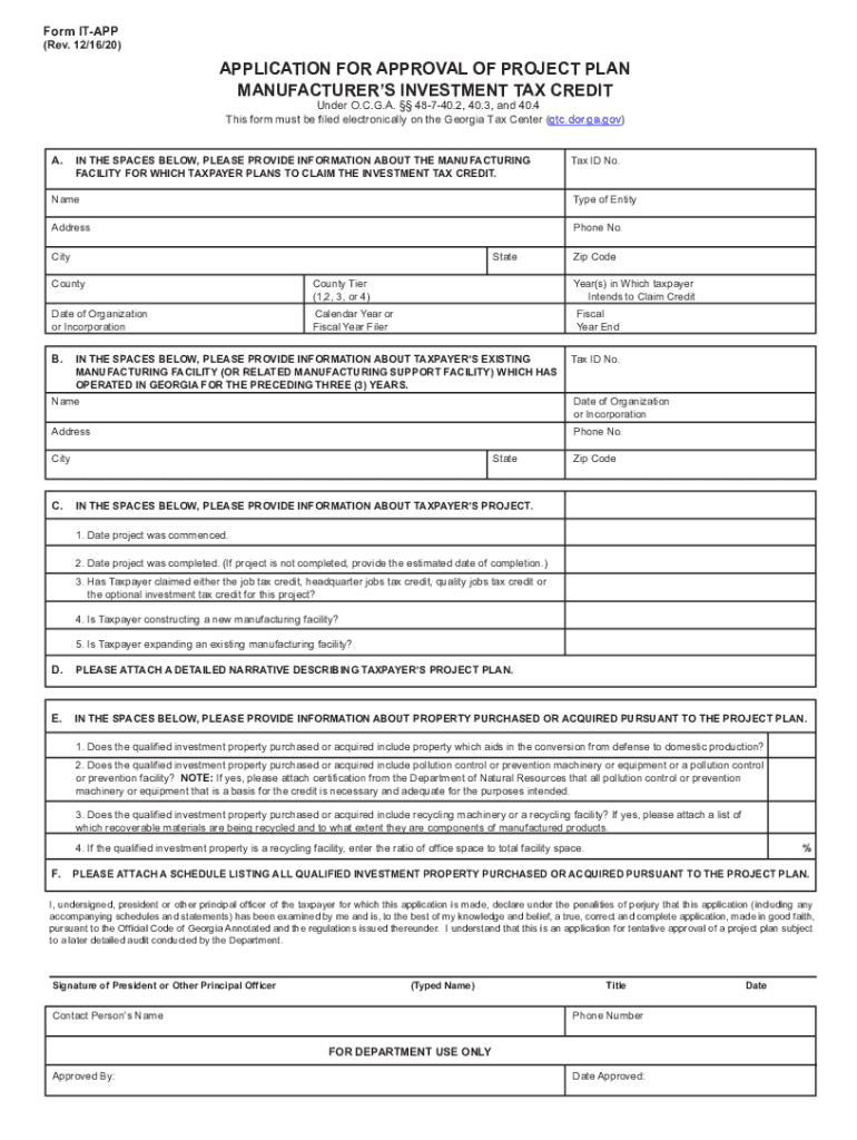 Form IT -CONSOL 09/14) - Georgia Department of Revenue Preview on Page 1