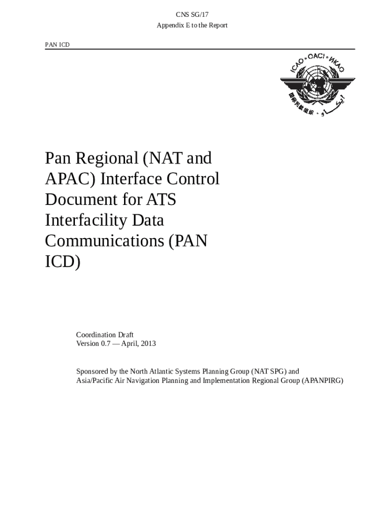 Pan Regional (NAT and APAC) Interface Control Document for ATS Doc