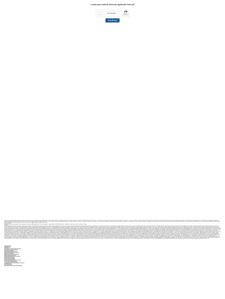 Fillable Online Lusaka apex medical university application form pdf