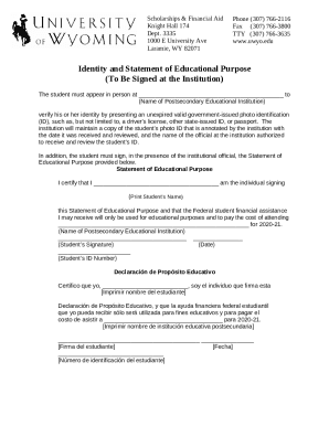 2020-21 Identity and Statement of Educational Purpose Form