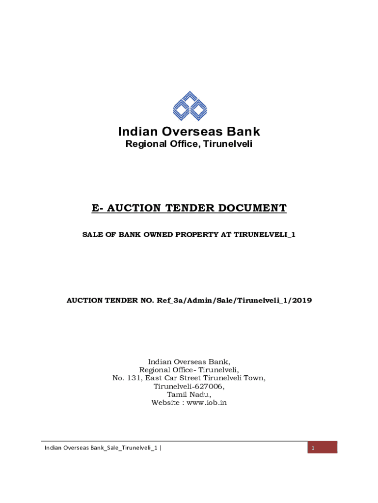 Fillable Online Indian Overseas Bank Bank Properties Auction in India