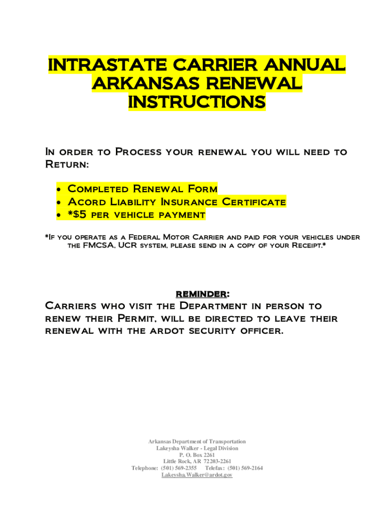 Fillable Online Vehicle Tag Renewal Arkansas Department of Finance