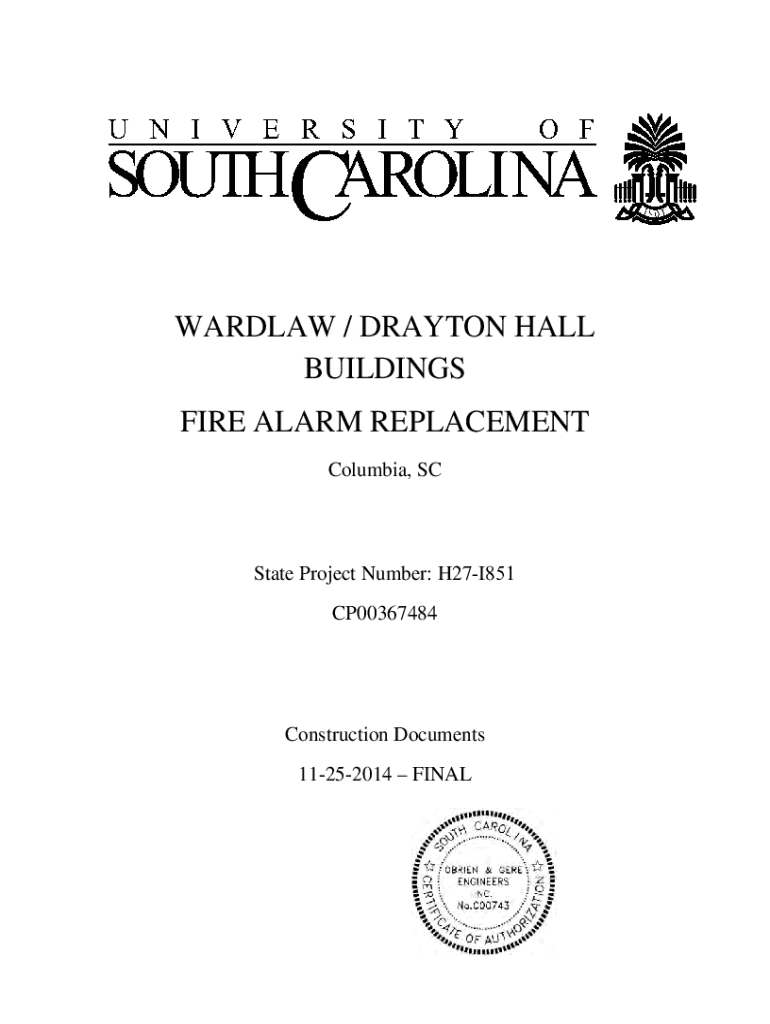 Fillable Online WARDLAW / DRAYTON HALL BUILDINGS FIRE ALARM Fax Email