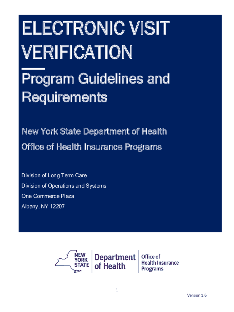Fillable Online Electronic Visit Verification Program Guidelines and