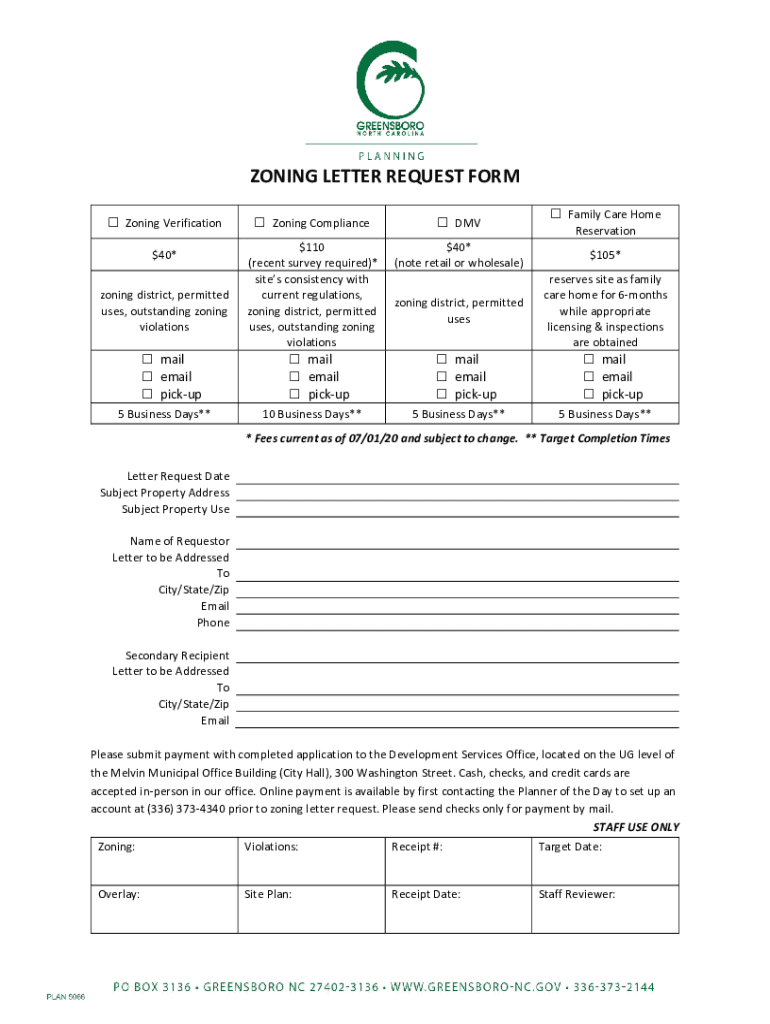 Fillable Online zoning letter request70120.docx Fax Email Print pdfFiller