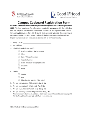 Campus Cupboard Registration Form