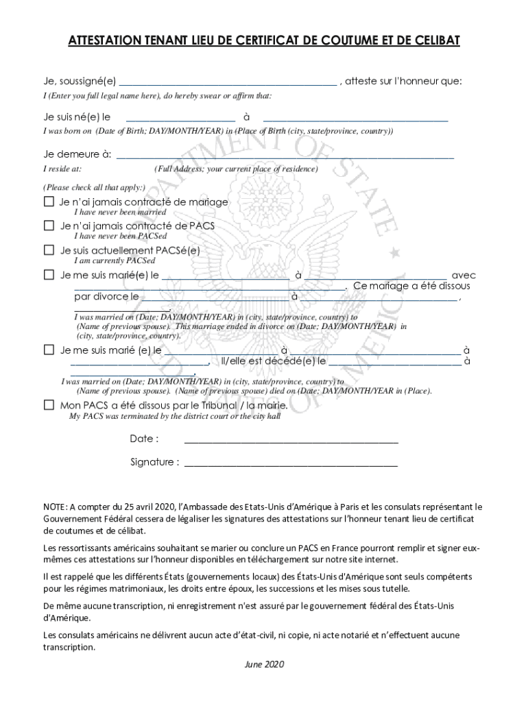 Je, soussign(e) , atteste sur lhonneur que: Preview on Page 1