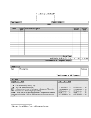 Legal Fee Invoice Form