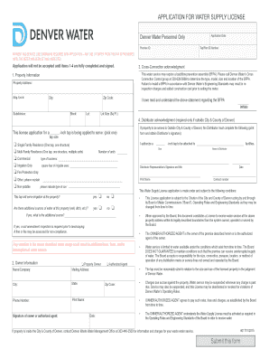 Application for Water Supply License