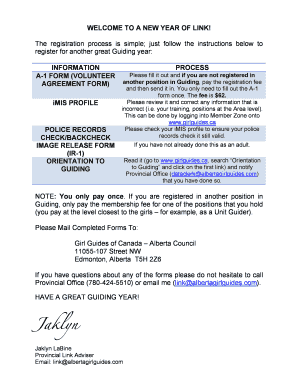 Girl Guides of Canada Link Membership Form