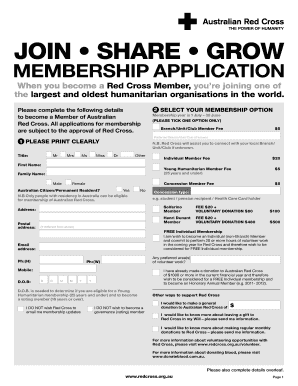 Australian Red Cross Membership Application