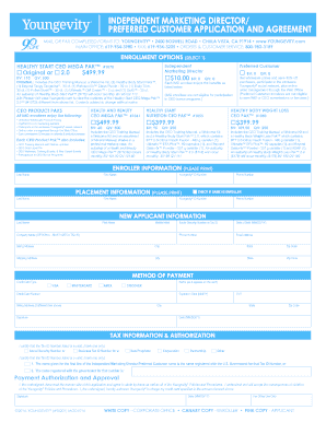 youngevity independent preferred application and agreement form