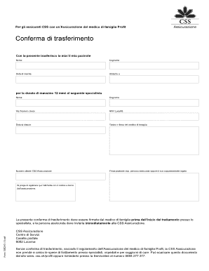 Conferma di trasferimento