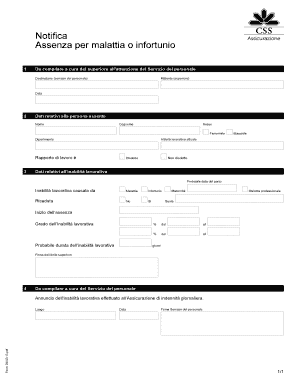 Notifica Assenza per malattia o infortunio
