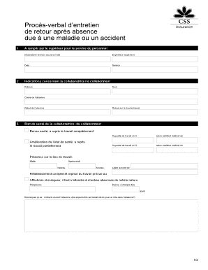 Procès-verbal d’entretien de retour après absence