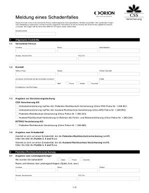 Meldung eines Schadenfalles