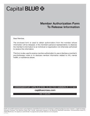 Member Authorization Form To Release Information