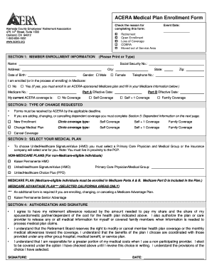 ACERA Medical Plan Enrollment Form
