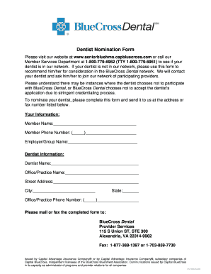 Dentist Nomination Form
