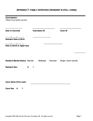 Family Interview Form for Palliative Care