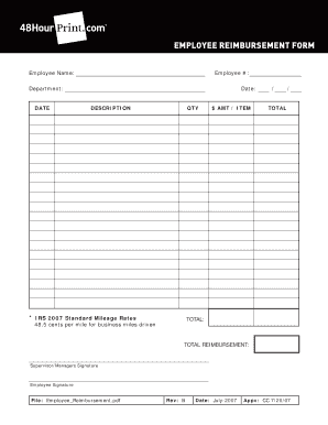 Employee Reimbursement Form