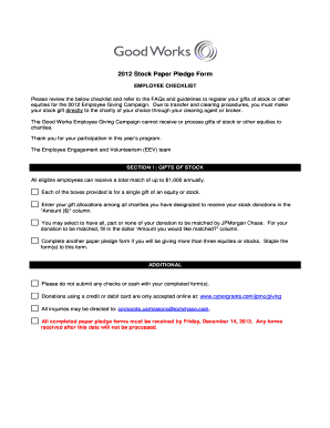 2012 Stock Gift Matching Form
