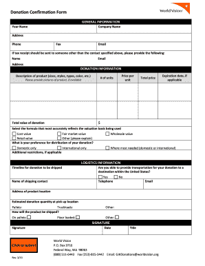 Donation Confirmation Form