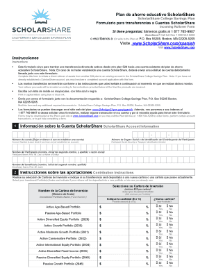 ScholarShare College Savings Plan Rollover Form