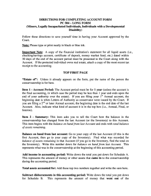 PC 584 Long Form - Conservatorship Account