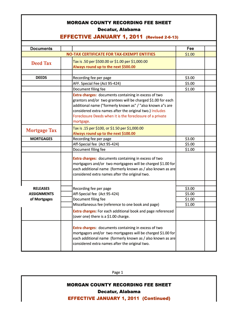 Fillable Online COUNTY RECORDING FEE SHEET Fax Email Print pdfFiller