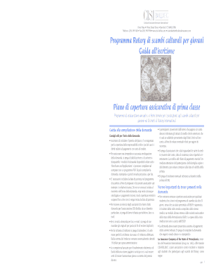 Domanda di assicurazione per scambi culturali per giovani Rotary